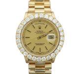 Rolex Mens 18K President Day Date with 7 ct Diamond Bezel