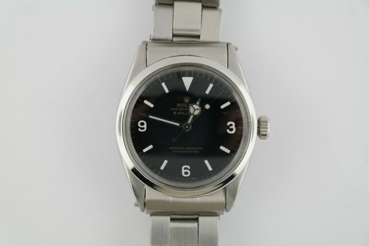 Vintage Rolex Explorer 1016 Stretchy Rivet Oyster Band Black Dial Circa 1967 Estate Watch And Jewelry Buyers Houston Ace Watch Company