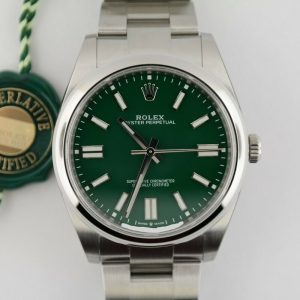 Rolex Oyster Perpetual 124300 Green Index Dial 41mm Box & Papers Year 2021