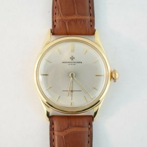 Vintage Vacheron Constantin 18K Yellow Gold Manual Wind Brown Leather Strap