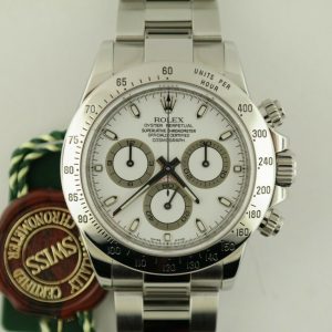 Rolex Daytona 116520 White Dial Chronograph 40mm Oyster Band