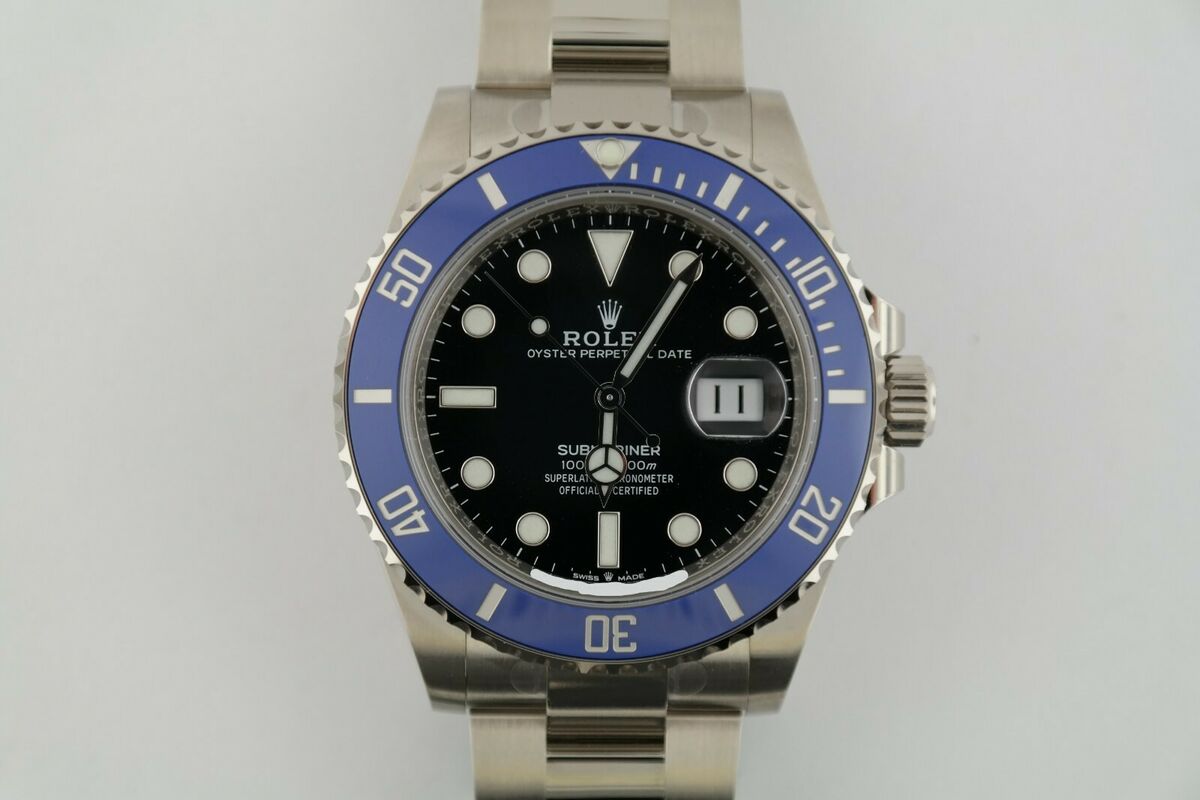 Rolex 126619LB Submariner Date Black Dial Blue Bezel 18K White Gold 41mm