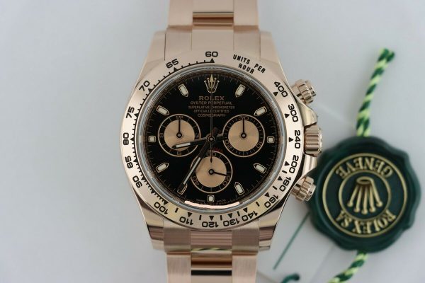 Rolex Daytona 116505 Black Dial 18K Everose Chronograph Box & Papers Year 2019 - Image 3