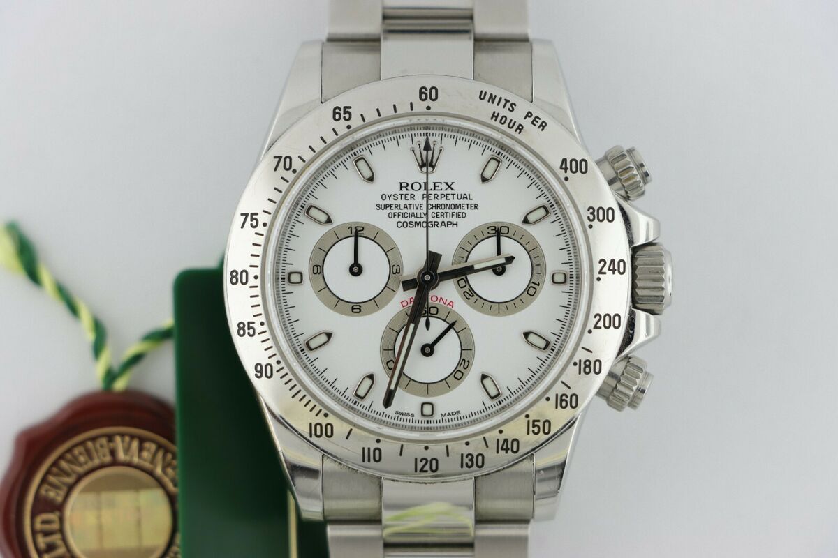 Rolex Daytona 116520 White APH Dial Chronograph 40mm Box & Papers 2010 Estate Watch and Jewelry Buyers Houston Ace Watch Company