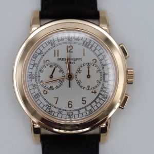 Patek Philippe Chronograph 5070R Silver Arabic Dial 18K Rose Gold Box & Papers