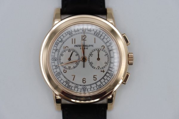 Patek Philippe Chronograph 5070R Silver Arabic Dial 18K Rose Gold Box & Papers