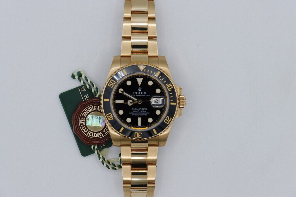 Rolex Submariner 116618LN  Black Dial & Bezel Oyster Band 18K Unpolished Patina - Image 2