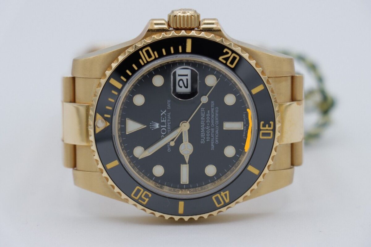 Rolex Submariner 116618LN  Black Dial & Bezel Oyster Band 18K Unpolished Patina - Image 5