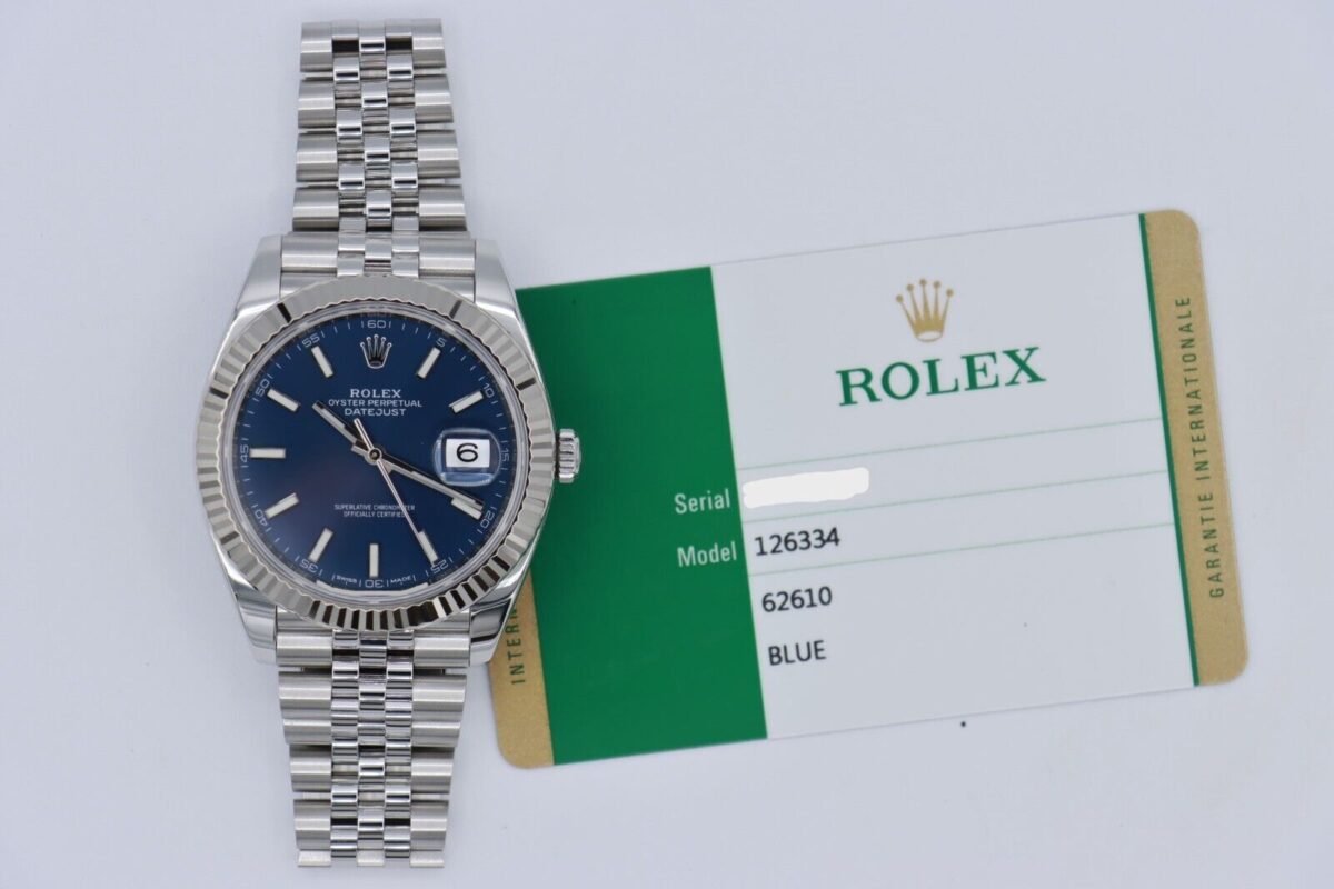 Rolex Datejust 41 126334 Blue Index Dial Jubilee Band Box & Papers Year 2018 - Image 9