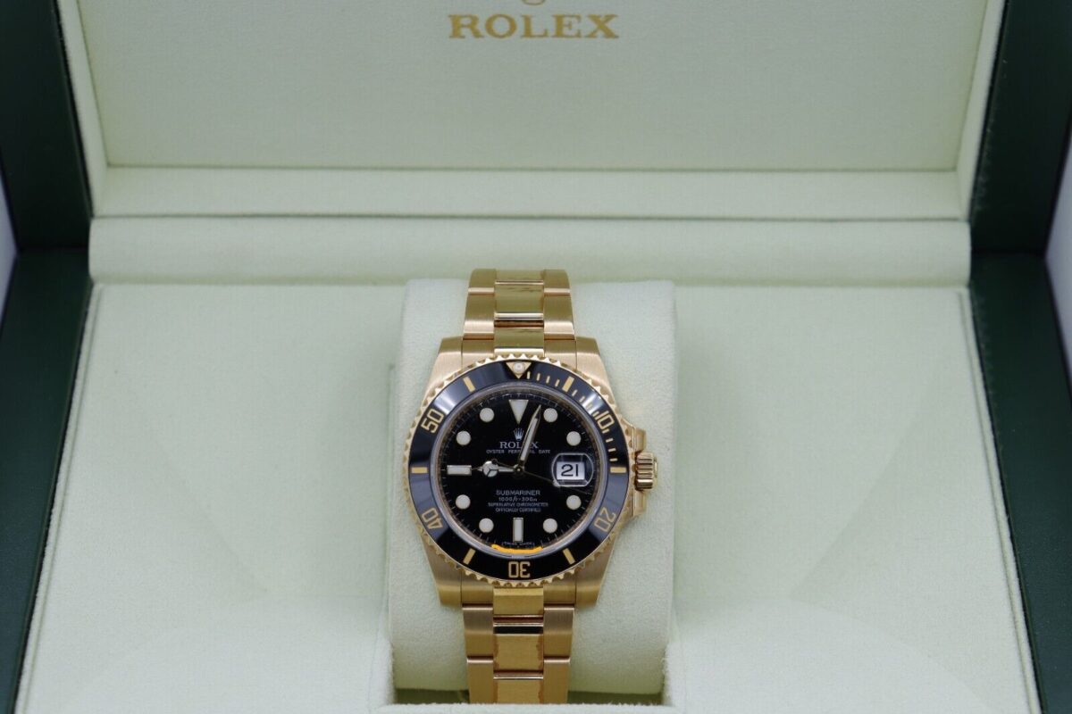 Rolex Submariner 116618LN  Black Dial & Bezel Oyster Band 18K Unpolished Patina - Image 10
