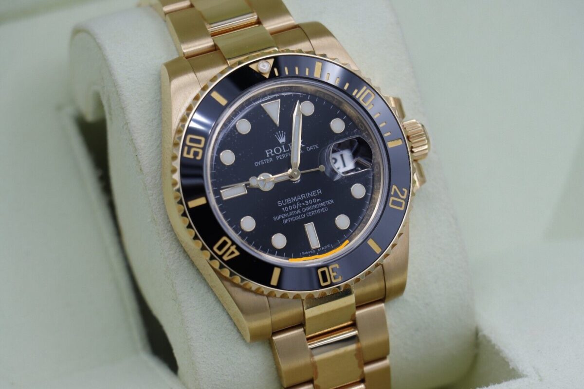 Rolex Submariner 116618LN  Black Dial & Bezel Oyster Band 18K Unpolished Patina - Image 11