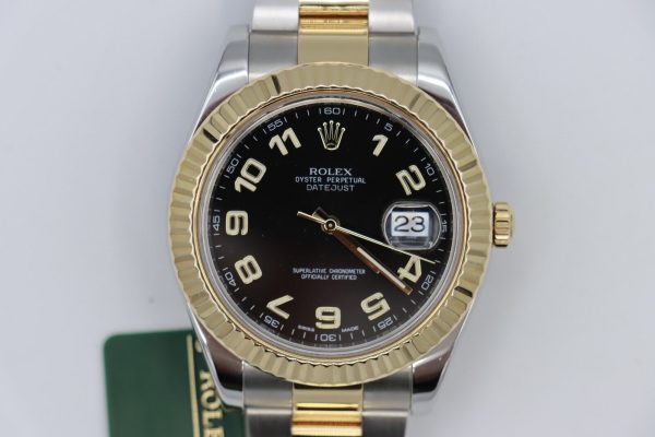 Rolex Datejust II 116333 Black Arabic Dial Two-Tone 41mm Box & Papers Year 2011