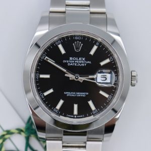 Rolex Datejust 41 126300 Black Index Dial Oyster Band Box & Papers Year 2023