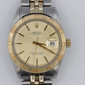 Rolex Datejust 1625 Champagne Stick Dial Turn-O-Graph Bezel Jubilee Oval Band Circa 1978