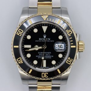 Rolex Submariner 116613LN Black Dial & Bezel Two-Tone Oyster Band Box & Papers Year 2015