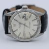 Rolex Date 1501 Silver Linen Dial 34mm Engine Turned Bezel Leather Strap - Image 5