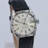 Rolex Date 1501 Silver Linen Dial 34mm Engine Turned Bezel Leather Strap - Image 9