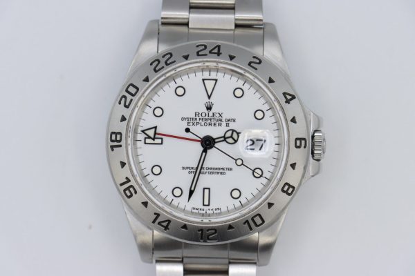 Rolex Explorer II 16570 Polar White Dial Oyster Band 40mm Red Hand Circa 1995