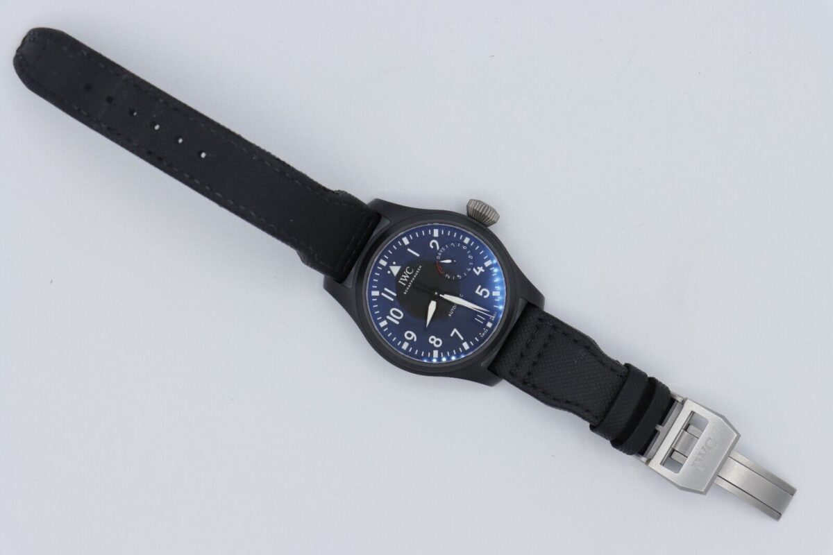 IWC Big Pilot Top Gun IW502001 Black Ceramic Leather Strap 7 Day Power Reserve - Image 2