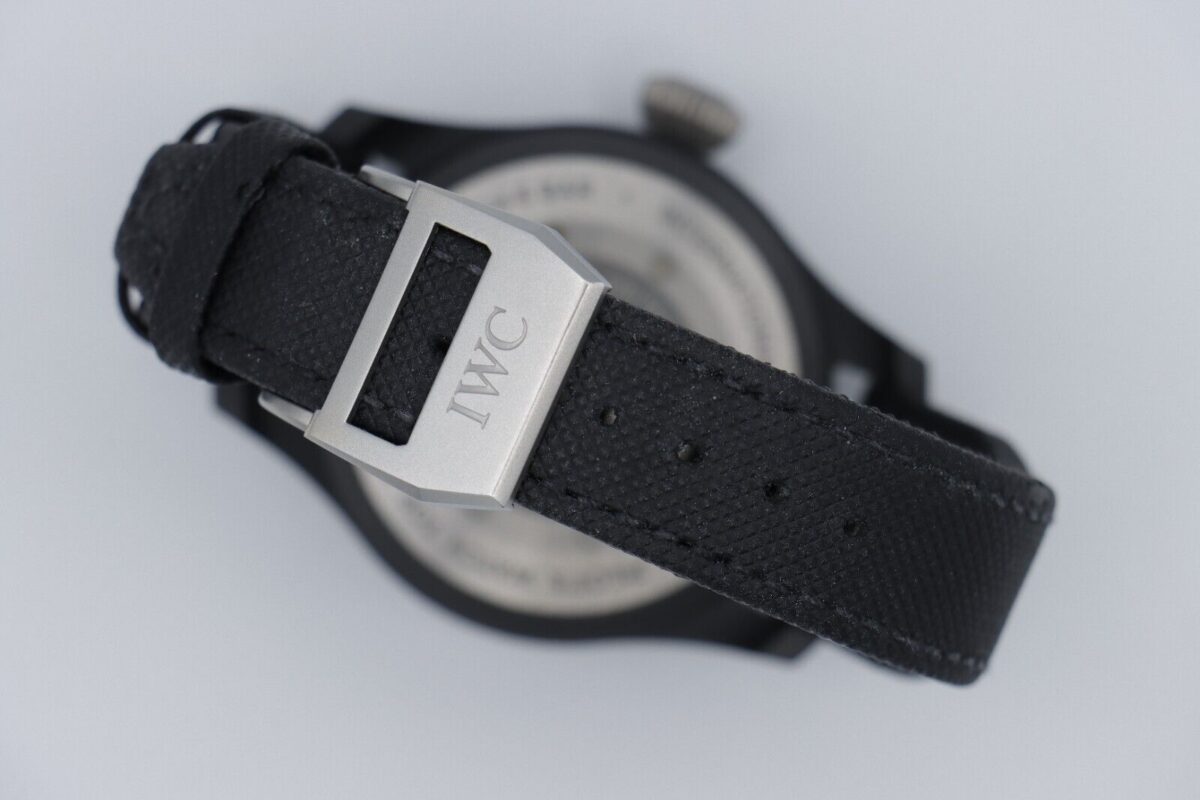 IWC Big Pilot Top Gun IW502001 Black Ceramic Leather Strap 7 Day Power Reserve - Image 4