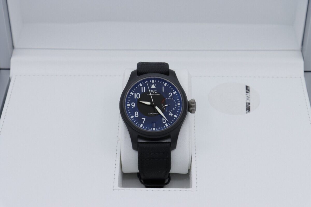 IWC Big Pilot Top Gun IW502001 Black Ceramic Leather Strap 7 Day Power Reserve - Image 10
