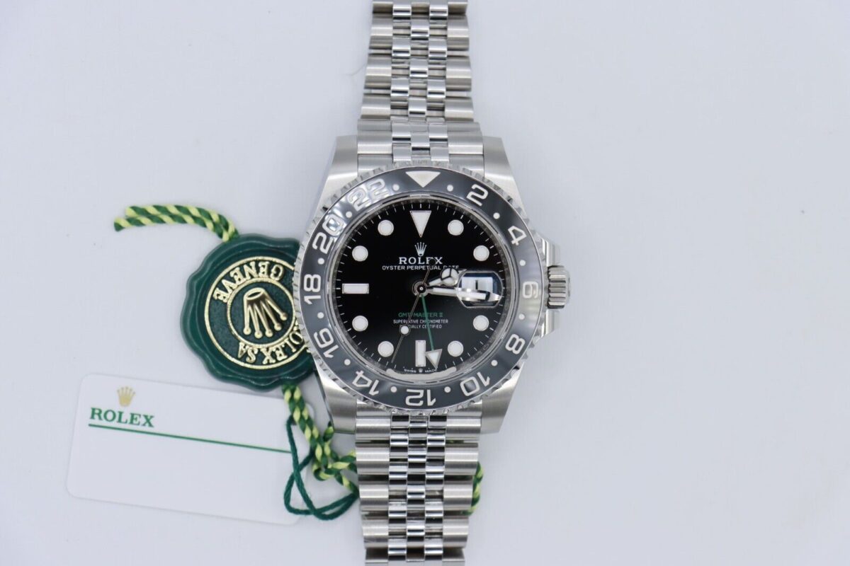 Rolex GMT-Master II 126710GRNR Bruce Wayne Jubilee Band Full Set FRESH CARD 2024 - Image 2