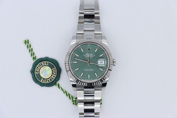 Rolex Datejust 41 126334 Mint Green Dial Oyster Band Box & Papers Year 2023 - Image 2