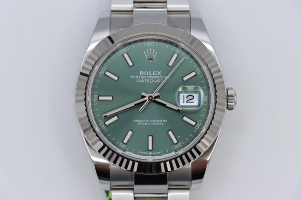 Rolex Datejust 41 126334 Mint Green Dial Oyster Band Box & Papers Year 2023