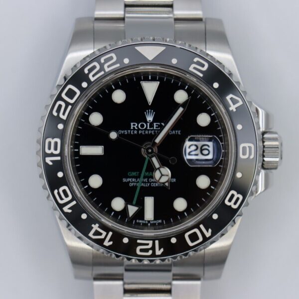 Rolex GMT-Master II 116710LN Ceramic Bezel Oyster Band Box & Papers Year 2008