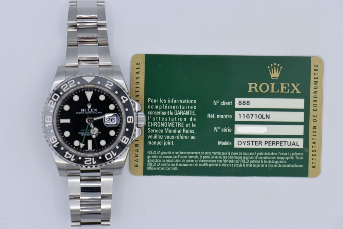 Rolex GMT-Master II 116710LN Ceramic Bezel Oyster Band Box & Papers Year 2012 - Image 9