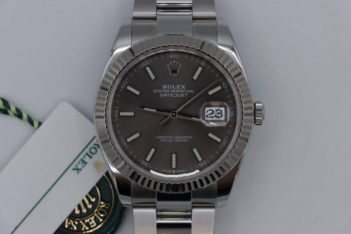 Rolex Datejust 41 126334 Rhodium Index Dial Oyster Band Box & Papers Year 2020