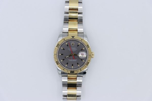 Rolex Datejust 116263 Slate Gray Dial Turn-O-Graph Two-Tone Oyster Band 36m 2006 - Image 2