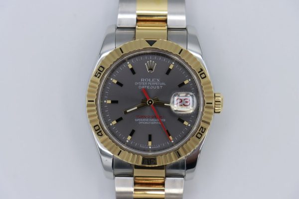 Rolex Datejust 116263 Slate Gray Dial Turn-O-Graph Two-Tone Oyster Band 36m 2006