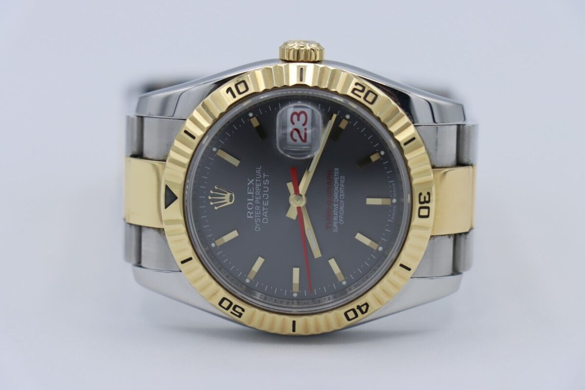 Rolex Datejust 116263 Slate Gray Dial Turn-O-Graph Two-Tone Oyster Band 36m 2006 - Image 5