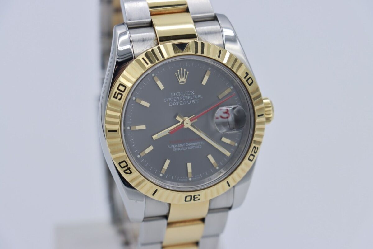 Rolex Datejust 116263 Slate Gray Dial Turn-O-Graph Two-Tone Oyster Band 36m 2006 - Image 9