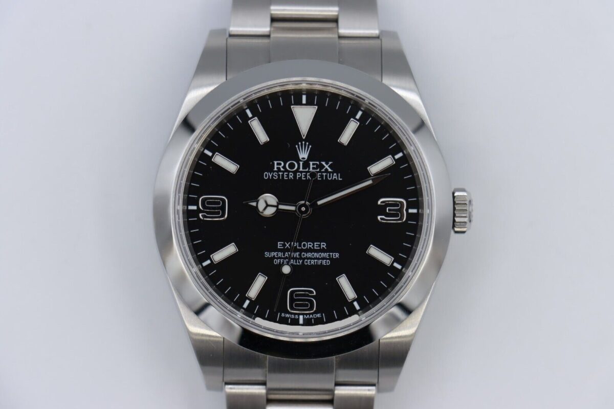 Rolex Explorer I 214270 Black Mark 1 Dial Oyster Band Stainless Steel Circa 2012