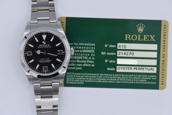 Rolex Explorer I 214270 Black Mark 1 Dial Oyster Band Stainless Steel Circa 2012 - Image 9