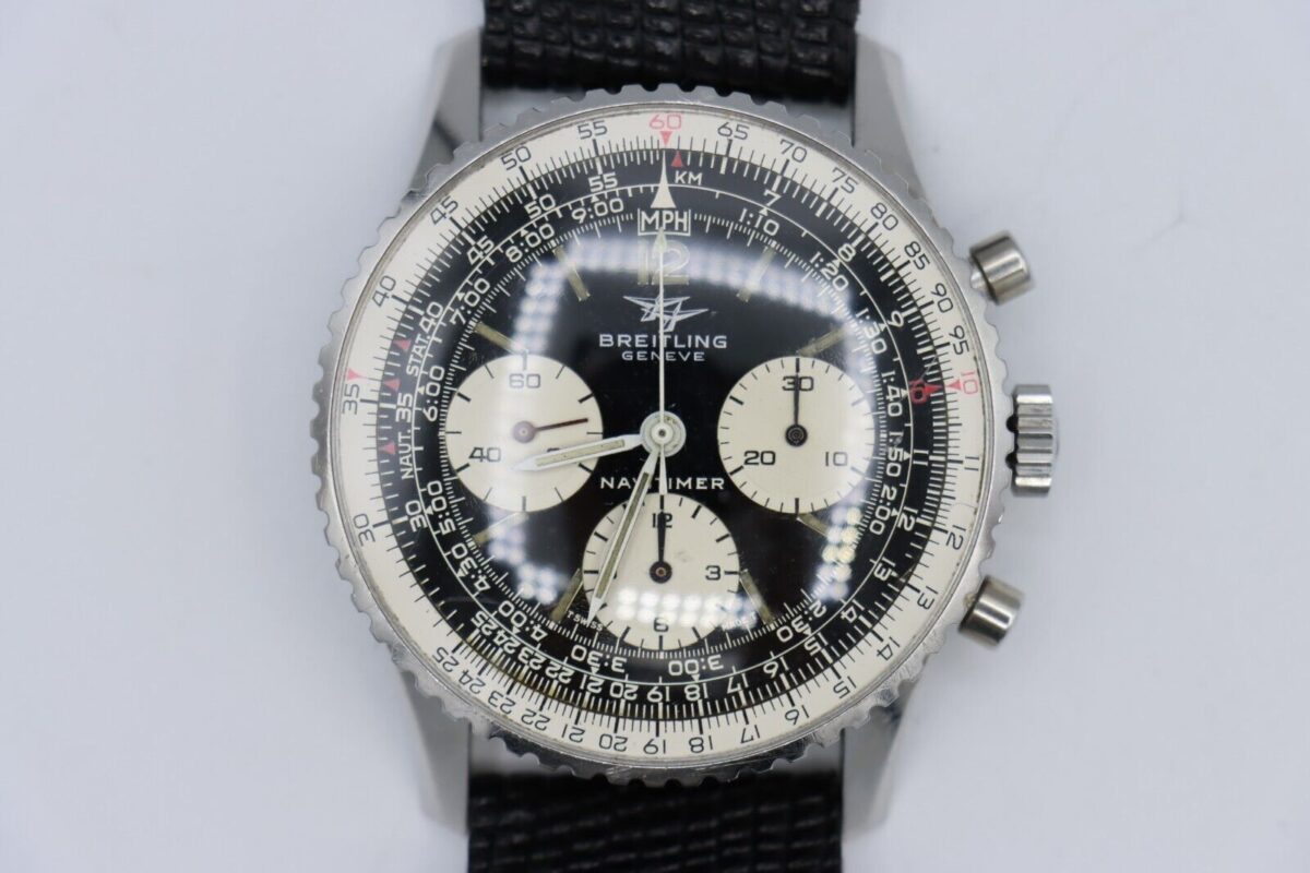 Vintage Breitling Navitimer 806 Black Dial Chronograph 41mm Original Papers