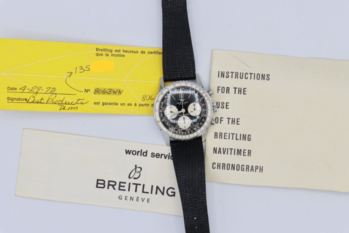 Vintage Breitling Navitimer 806 Black Dial Chronograph 41mm Original Papers - Image 10