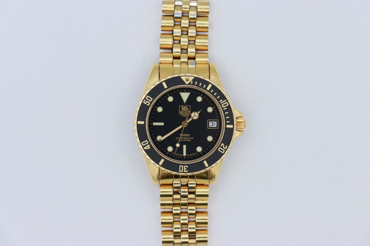 TAG Heuer 1000 Professional 984.013 "Wolf of Wall Street" Gold Plated Black Dial - Image 2
