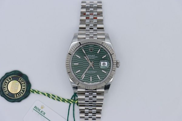 Rolex Datejust 41 126334 Motif Green Fluted Dial Jubilee Band FULLY STICKERED - Image 2