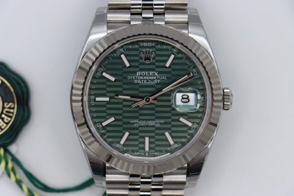 Rolex Datejust 41 126334 Motif Green Fluted Dial Jubilee Band FULLY STICKERED
