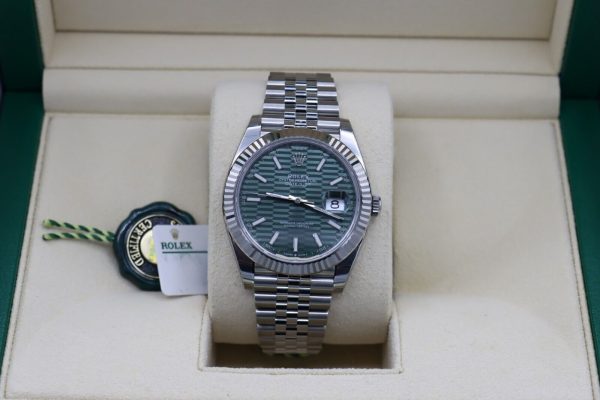 Rolex Datejust 41 126334 Motif Green Fluted Dial Jubilee Band FULLY STICKERED - Image 10