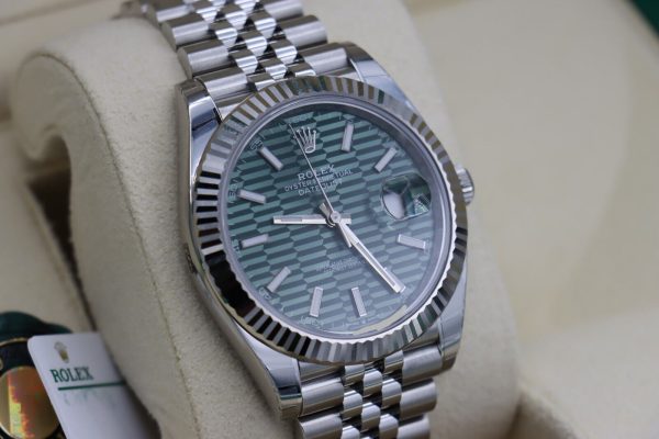 Rolex Datejust 41 126334 Motif Green Fluted Dial Jubilee Band FULLY STICKERED - Image 11