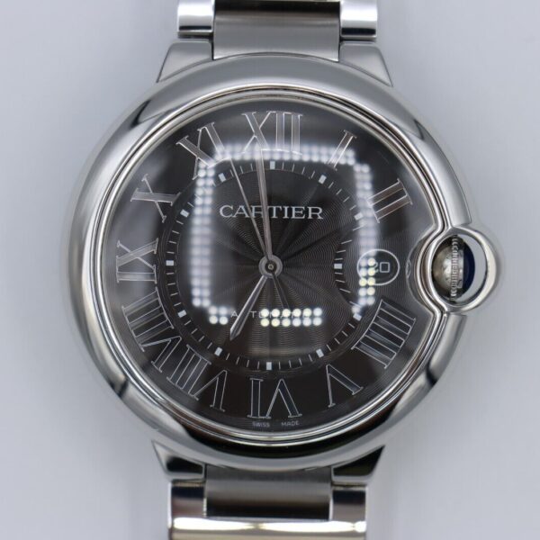 Cartier Ballon Bleu 3765 Black Roman Dial 42mm Stainless Steel Year 2015