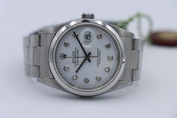Rolex Datejust 16200 White Diamond Dial Oyster Band Box & Papers Year 2007 - Image 5