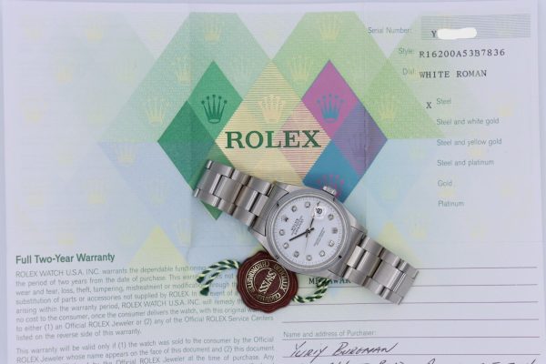 Rolex Datejust 16200 White Diamond Dial Oyster Band Box & Papers Year 2007 - Image 11