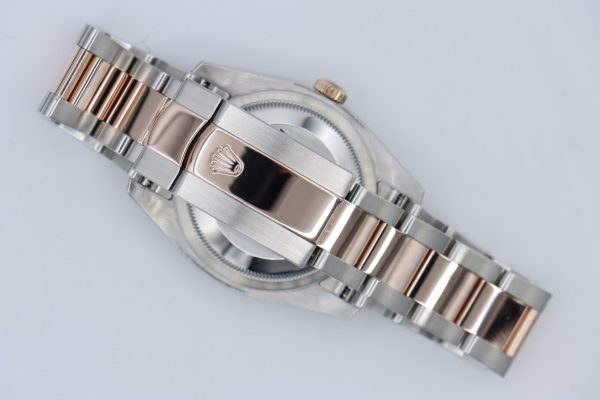 Rolex Datejust 116201 Black Roman Dial Oyster Band Two-Tone Everose Circa 2007 - Image 4