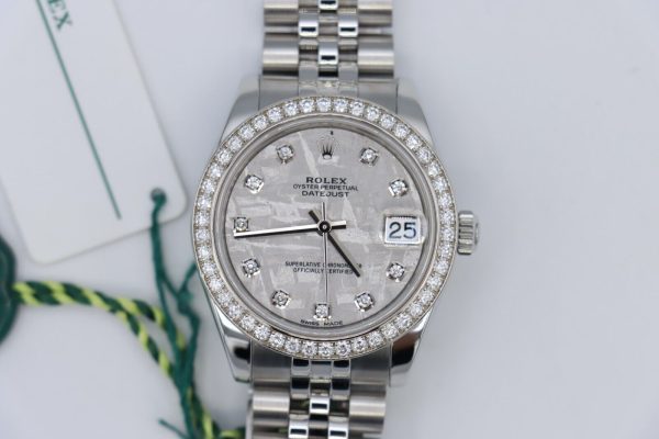 Rolex Midsize Datejust 178384 Meteorite Diamond Dial & Bezel Jubilee Band 31mm