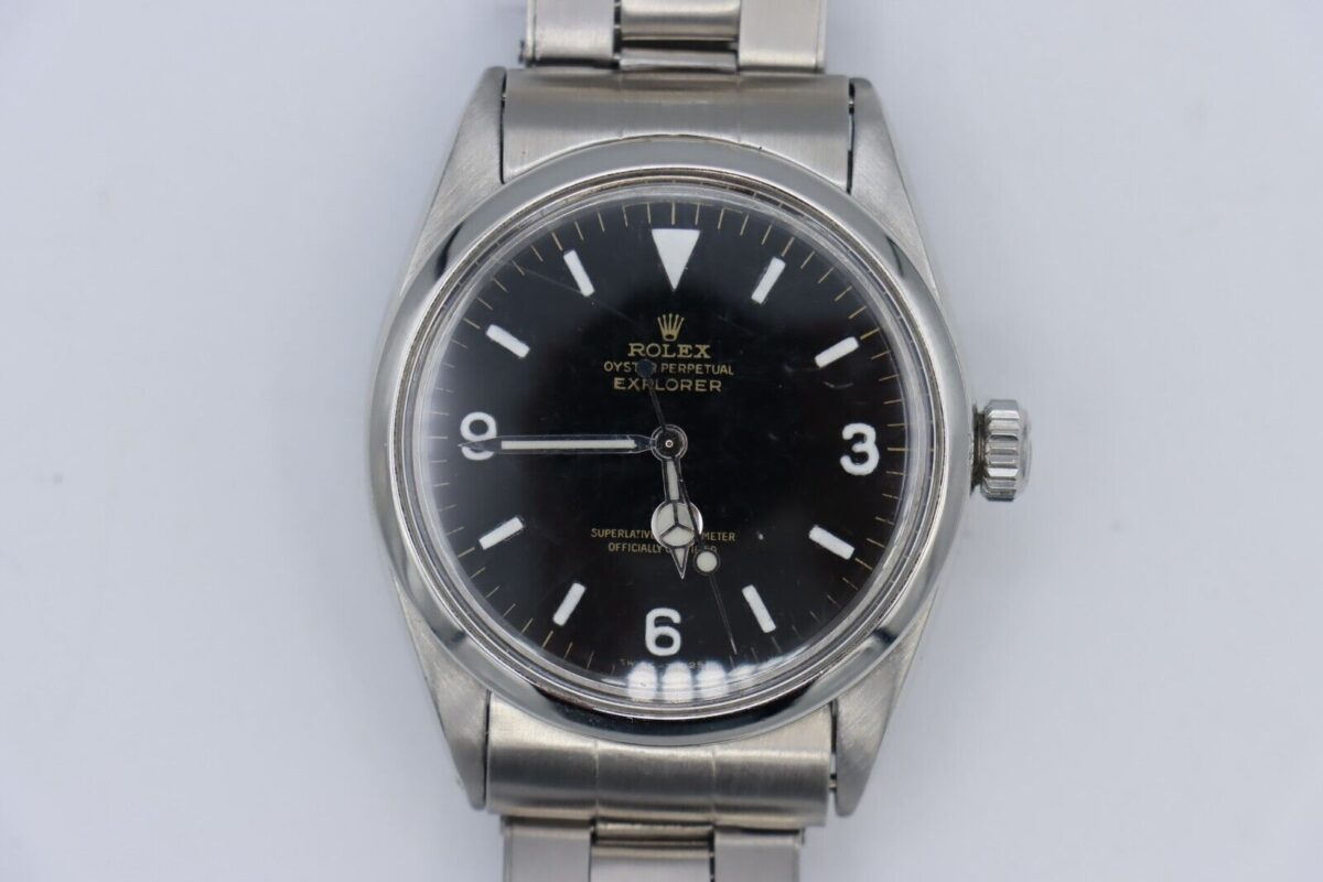 Vintage Rolex Explorer 1016 Matte Black Dial Rivet Stretch Oyster Bracelet 36mm